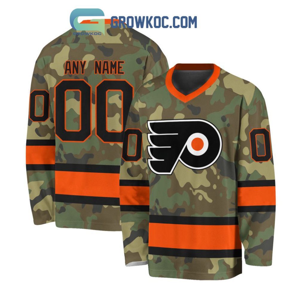 Philadelphia Flyers Special Camo Veteran Design Personalized Hockey Jersey