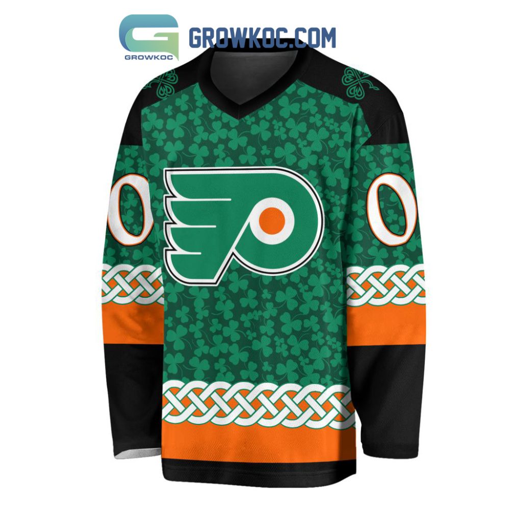 Philadelphia Flyers St.Patrick'S Day Personalized Long Sleeve Hockey Jersey - Image 2
