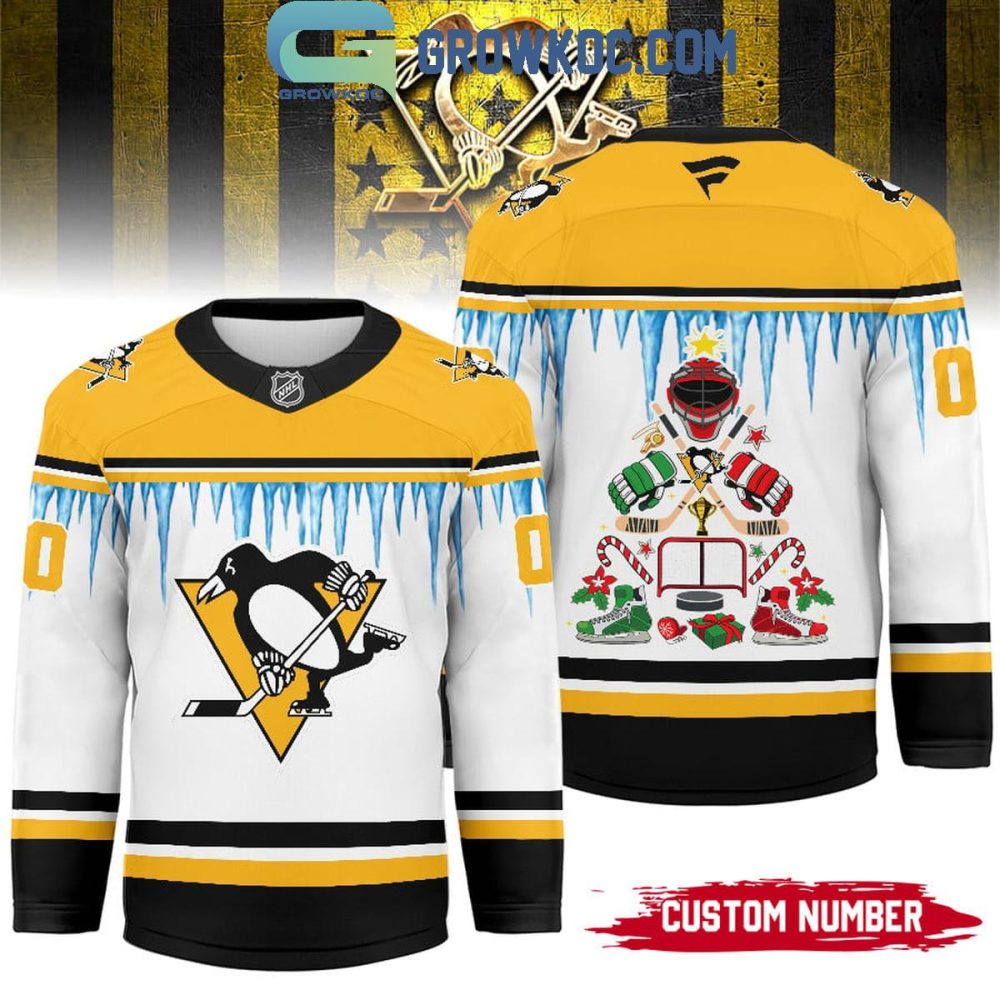 Pittsburgh Penguins Christmas Tree Custom Hockey Jersey