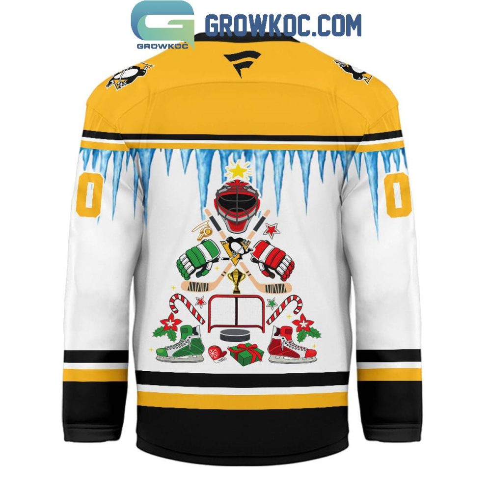 Pittsburgh Penguins Christmas Tree Custom Hockey Jersey - Image 3