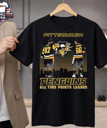 Pittsburgh Penguins Sidney Crosby Mario Lemieux All-Time Points Leaders 2026 Signatures Unisex Shirt