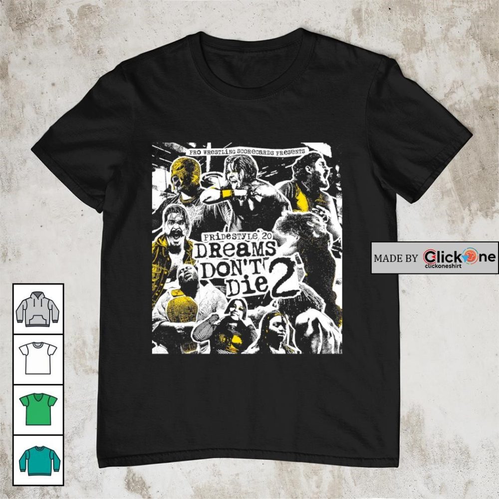 Pro Wrestling Scorecards Presents Pridestyle 20 Dreams Don'T Die 2 Graphic Shirt