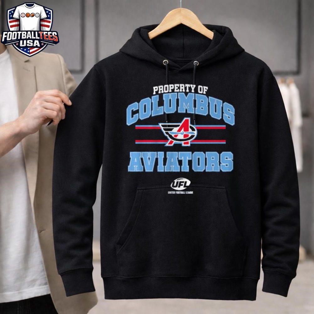 Property Of Columbus Aviators Ufl United Football League T-Shirt - Image 3