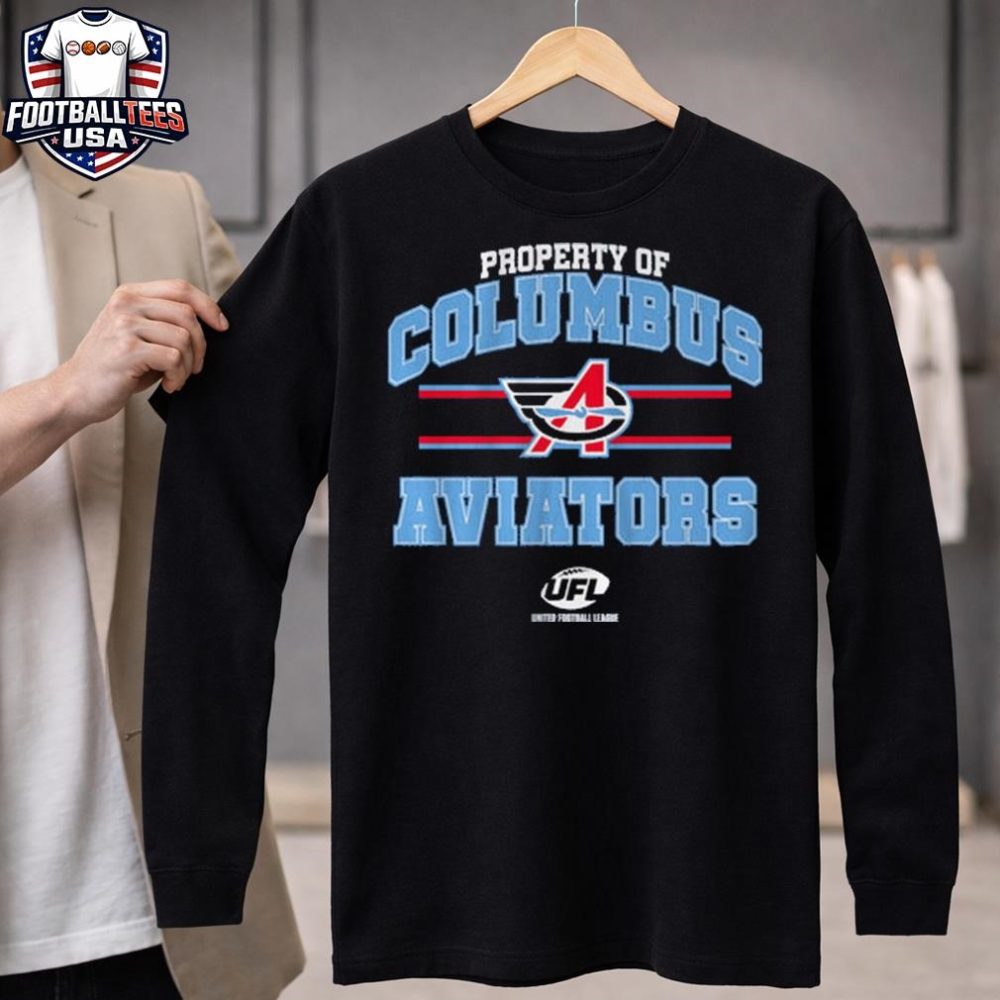 Property Of Columbus Aviators Ufl United Football League T-Shirt - Image 4