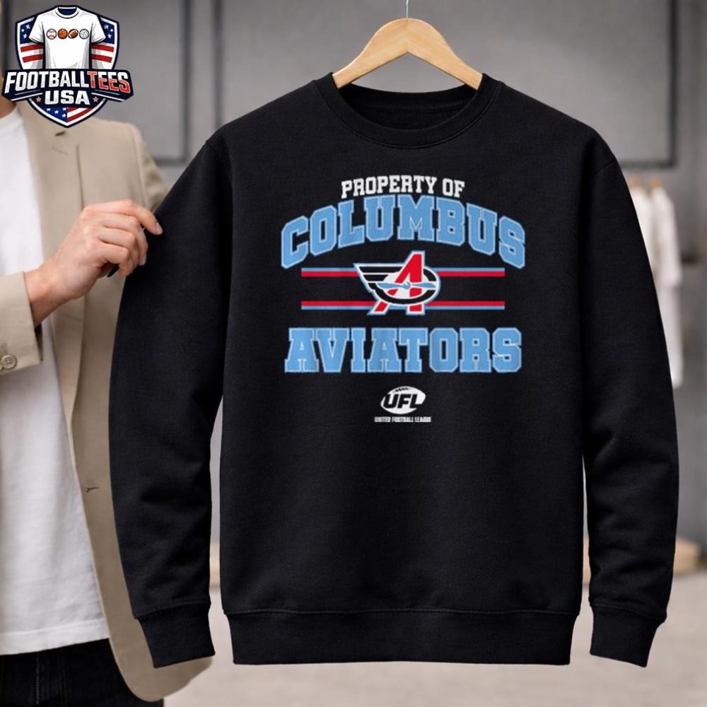 Property Of Columbus Aviators Ufl United Football League T-Shirt - Image 2