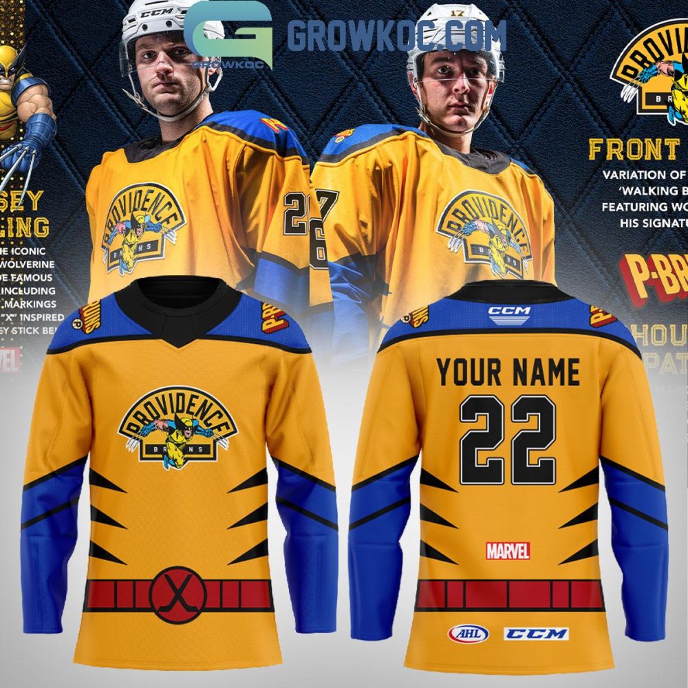 Providence Bruins Marvel Wolverine Uniform 2025 Hockey Jersey