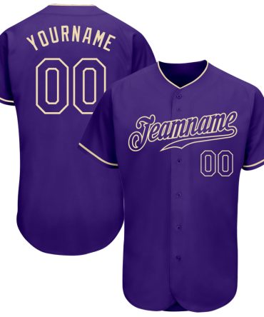 Custom Purple Purple-Cream Authentic Baseball Jersey
