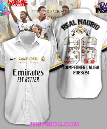 Real Madrid Fc Laliga 23 24 Champions Hawaiian Shirt