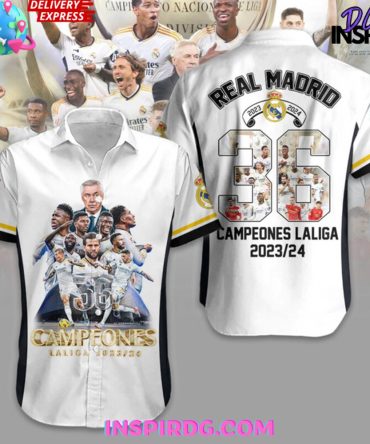 Real Madrid Laliga 23/24 Champions Hawaiian Shirt