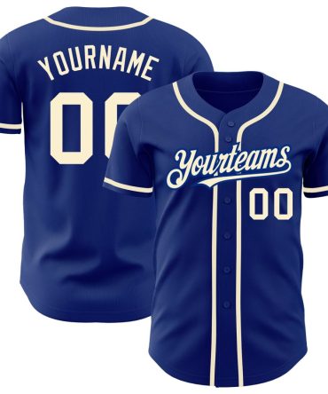 Custom Royal Cream Authentic Baseball Jersey