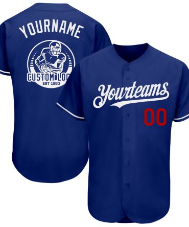 Custom Royal Red-White Authentic Baseball Jersey