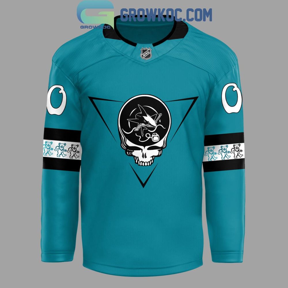 San Jose Sharks Grateful Dead Time To Celebrate Personalized Hockey Jersey - Image 2