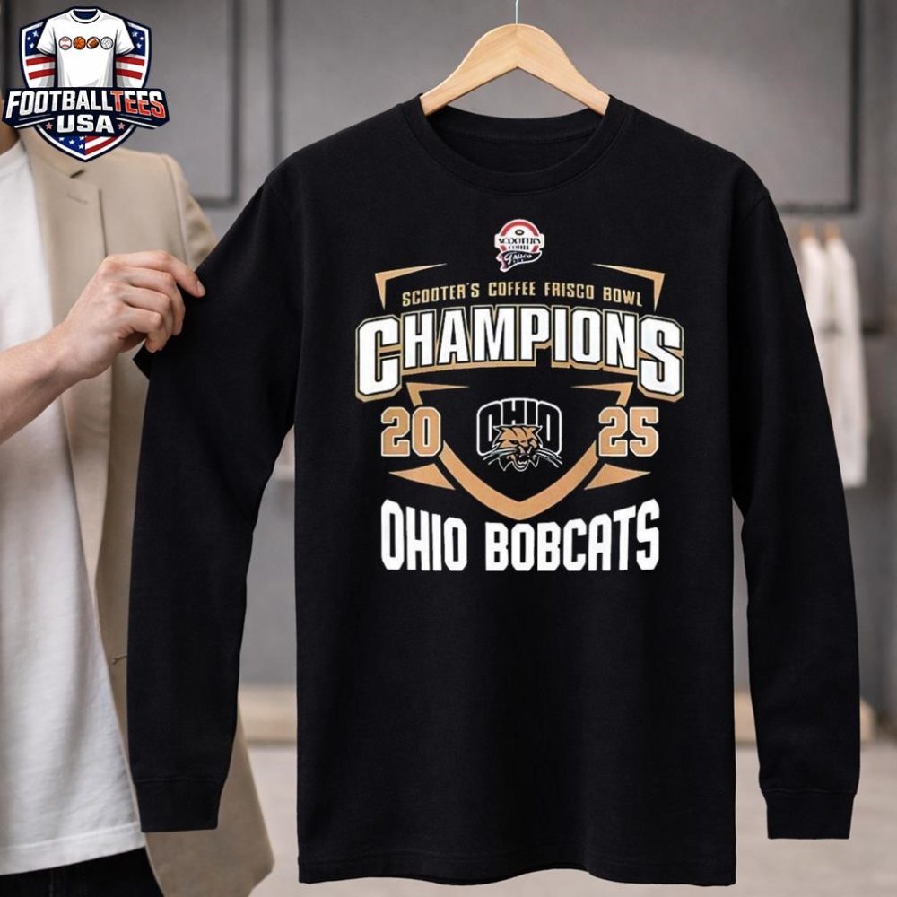 Scooter’S Coffee Frisco Bowl Champions Ohio Bobcats 2025 Unisex Shirt - Image 4
