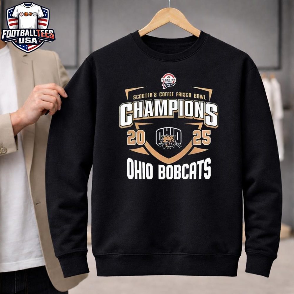 Scooter’S Coffee Frisco Bowl Champions Ohio Bobcats 2025 Unisex Shirt - Image 2