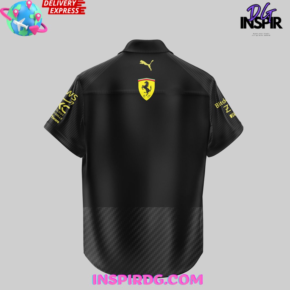 Scuderia Ferrari Italian Gp 2024 Black Hawaiian Shirt - Image 3