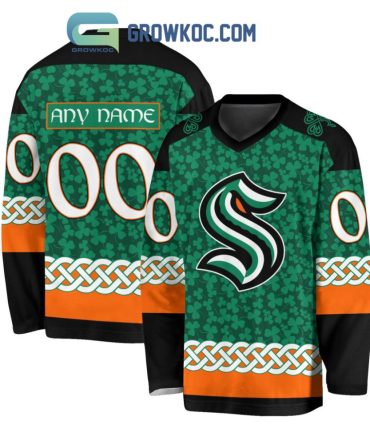 Seattle Kraken St.Patrick'S Day Personalized Long Sleeve Hockey Jersey