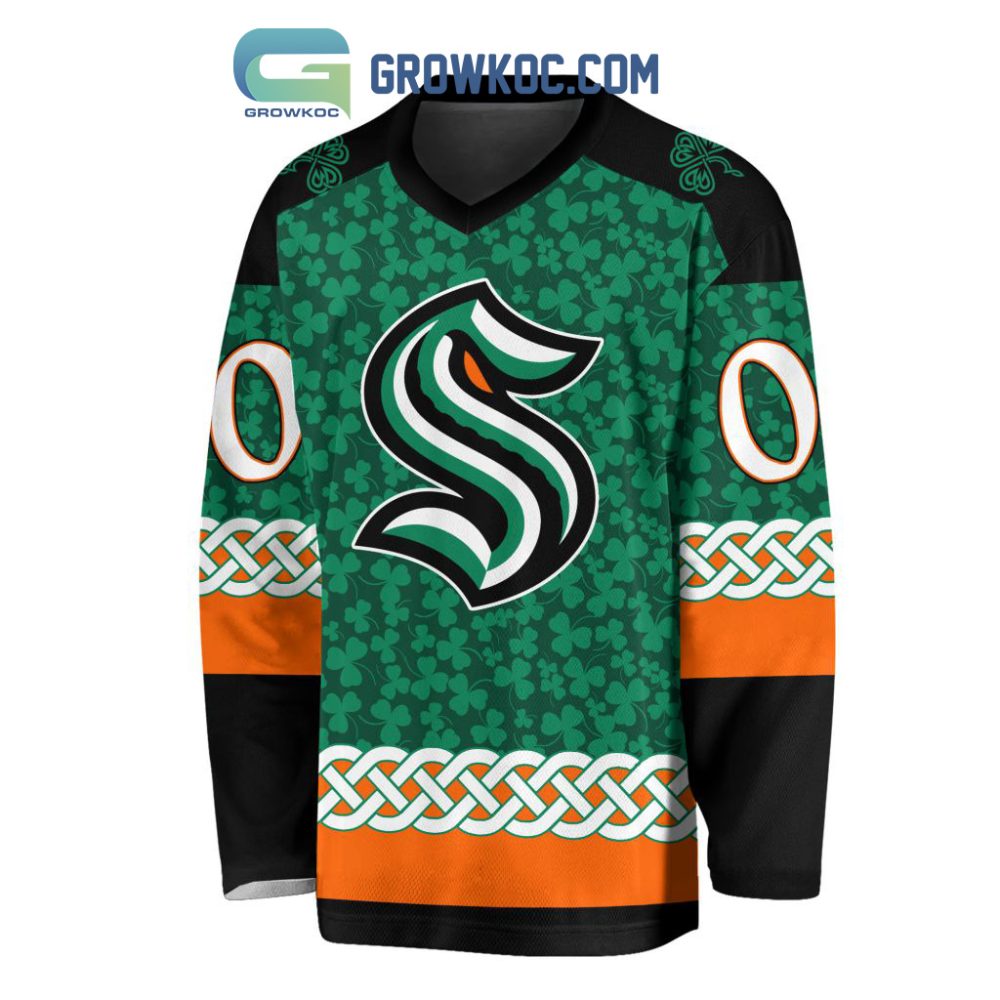 Seattle Kraken St.Patrick'S Day Personalized Long Sleeve Hockey Jersey - Image 2