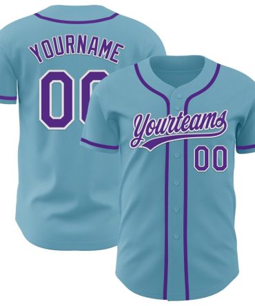 Custom Shadow Blue Purple-White Authentic Baseball Jersey