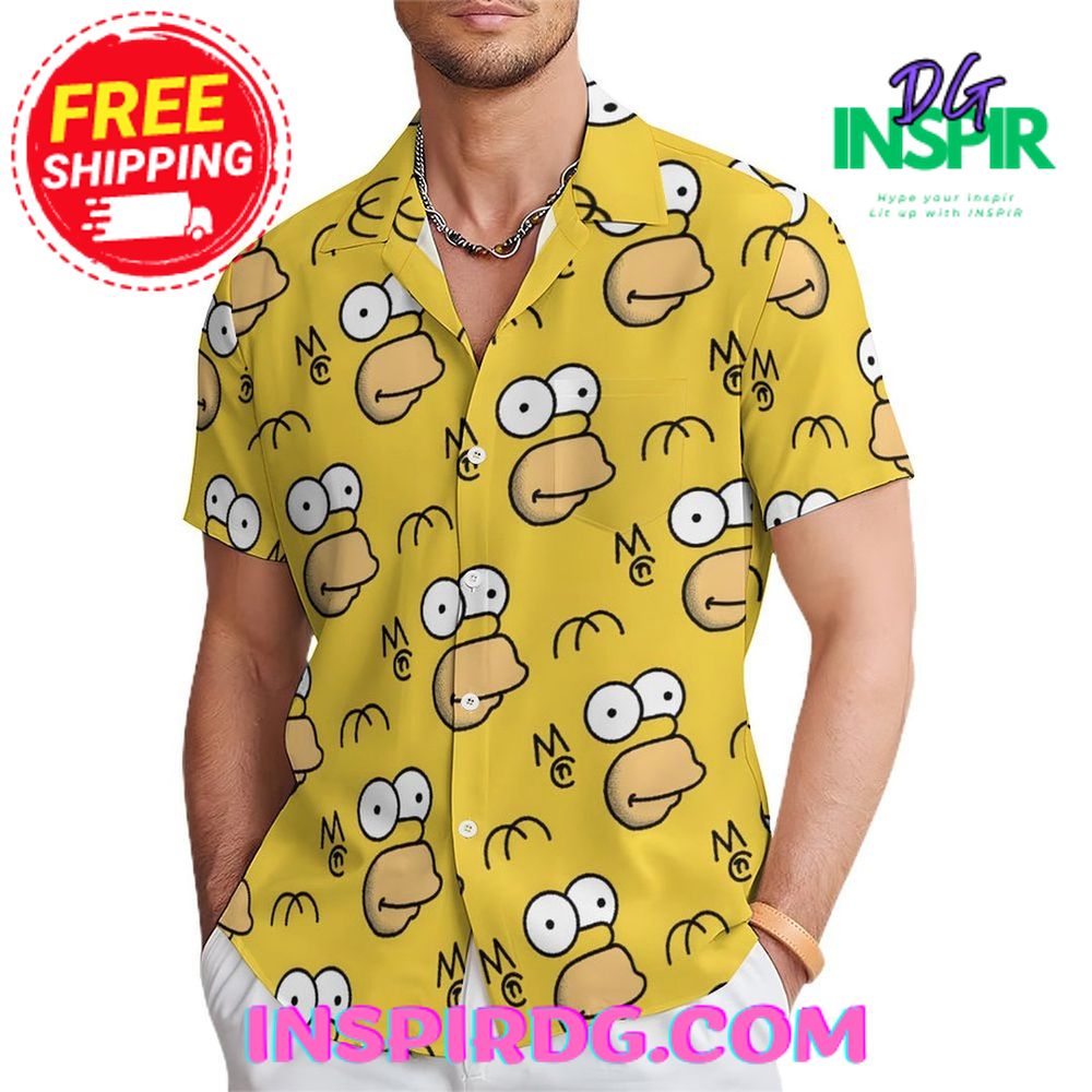 The Simson Monogram Yellow Cartoon Hawaiin Shirt