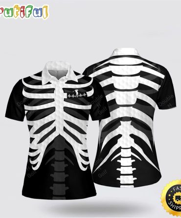 Skeleton Heart Beat Golf Women Polo Shirt