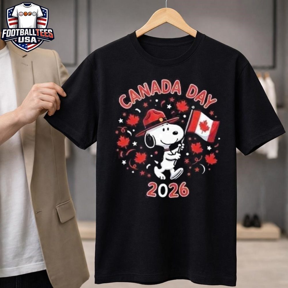 Snoopy Canada Day 2026 July 1 National Holiday Maple Leaf Flag Graphic Unisex Shirt