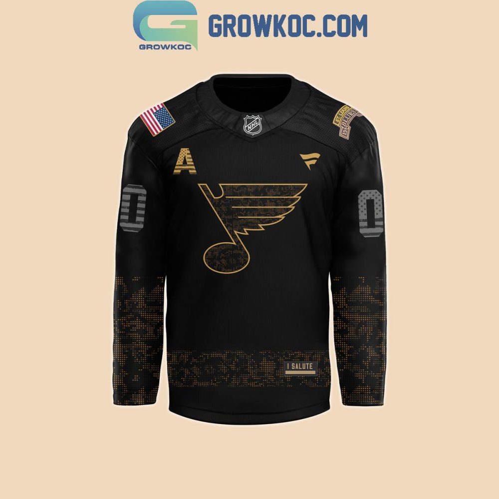 St. Louis Blues Camo 2024 Salute To Service 2024 Personalized Hockey Jersey - Image 2
