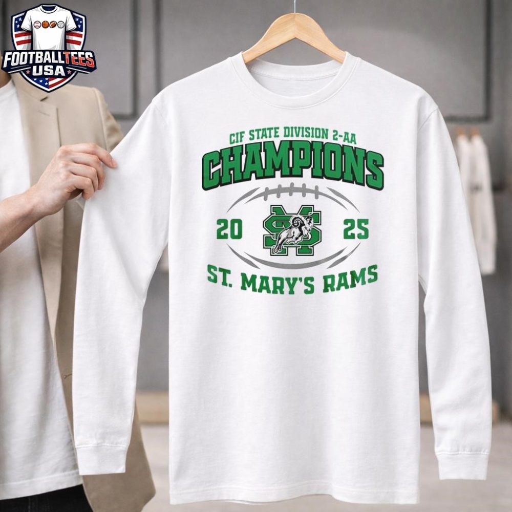 St. Mary’S Rams Cif State Division 2-Aa Champions 2025 Unisex Shirt - Image 3