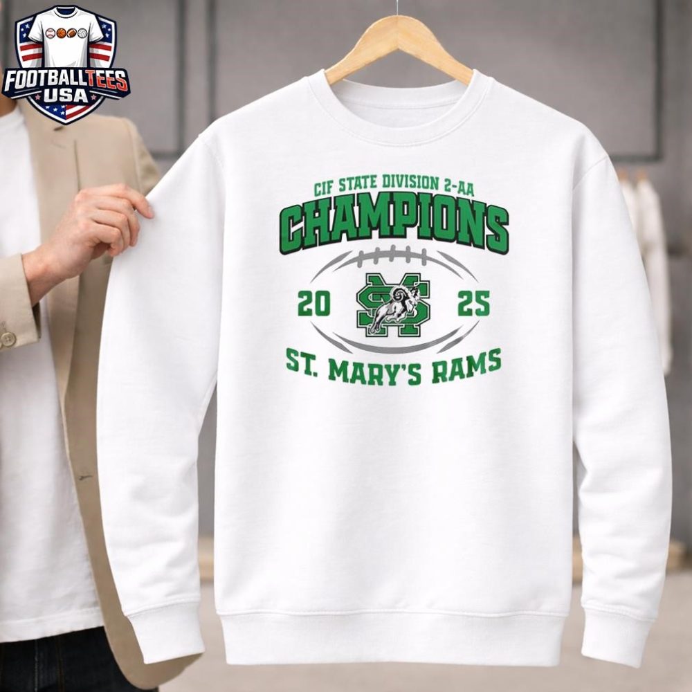 St. Mary’S Rams Cif State Division 2-Aa Champions 2025 Unisex Shirt - Image 4