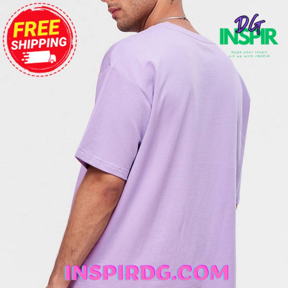 Stay Groovy Purple Printed Oversized T-Shirt - Image 3