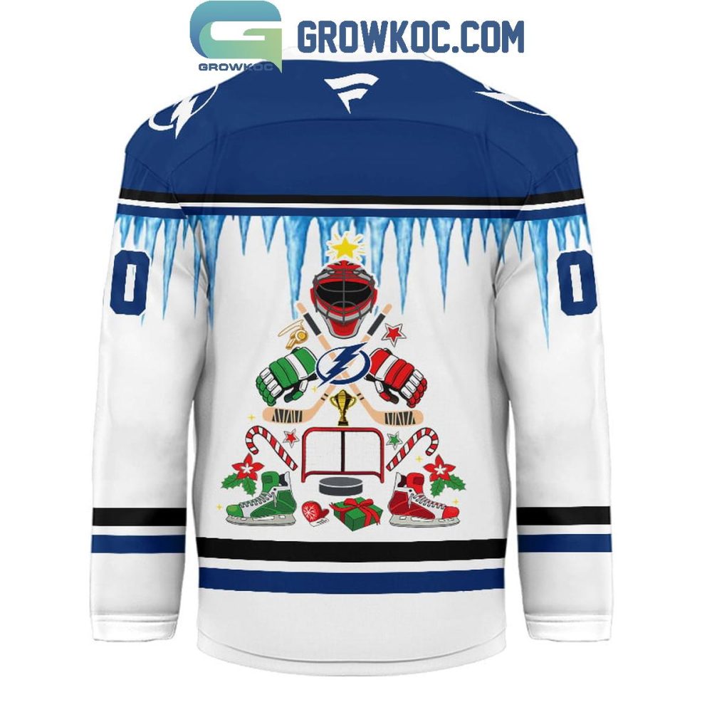 Tampa Bay Lightning Christmas Tree Custom Hockey Jersey - Image 3