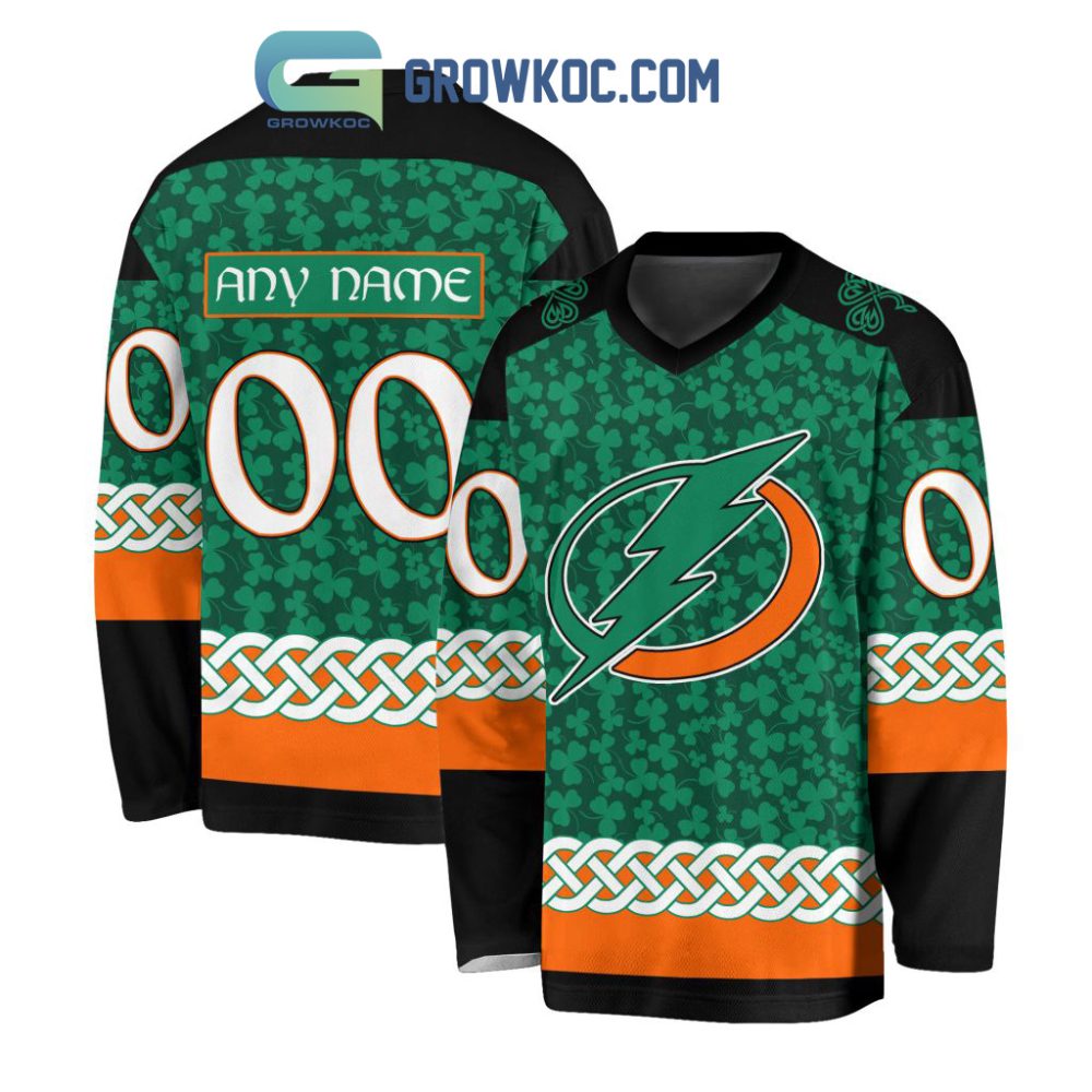 Tampa Bay Lightning St.Patrick'S Day Personalized Long Sleeve Hockey Jersey