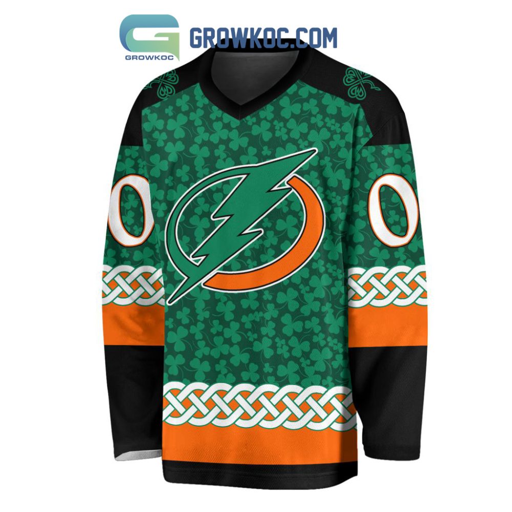 Tampa Bay Lightning St.Patrick'S Day Personalized Long Sleeve Hockey Jersey - Image 2