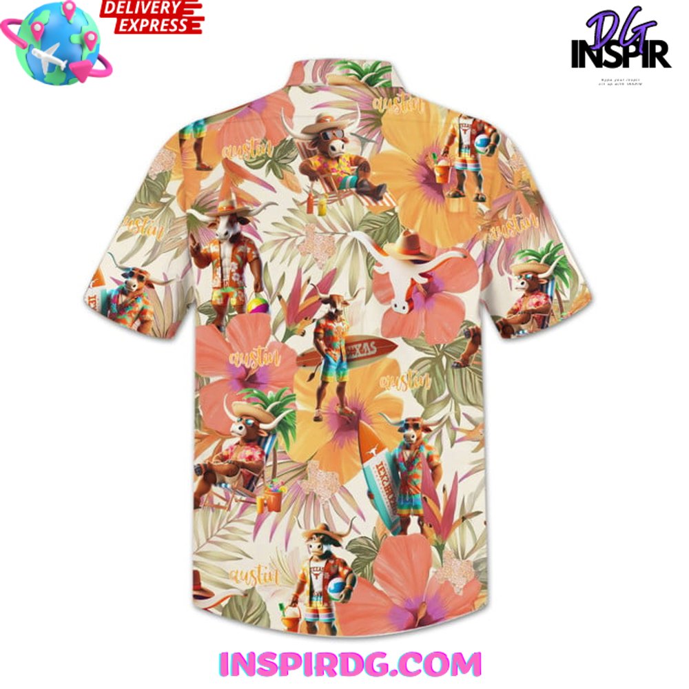 Texas Longhorns Summertime Special Edition Hawaiian Shirt - Image 4