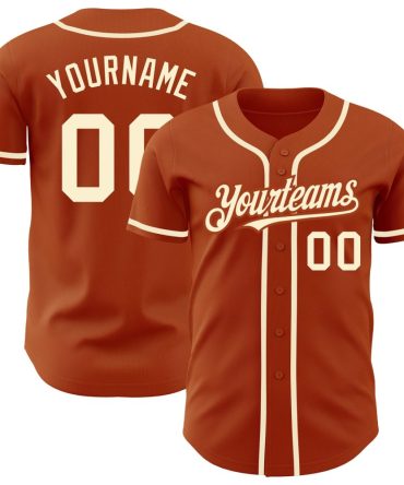 Custom Texas Orange Cream Authentic Baseball Jersey