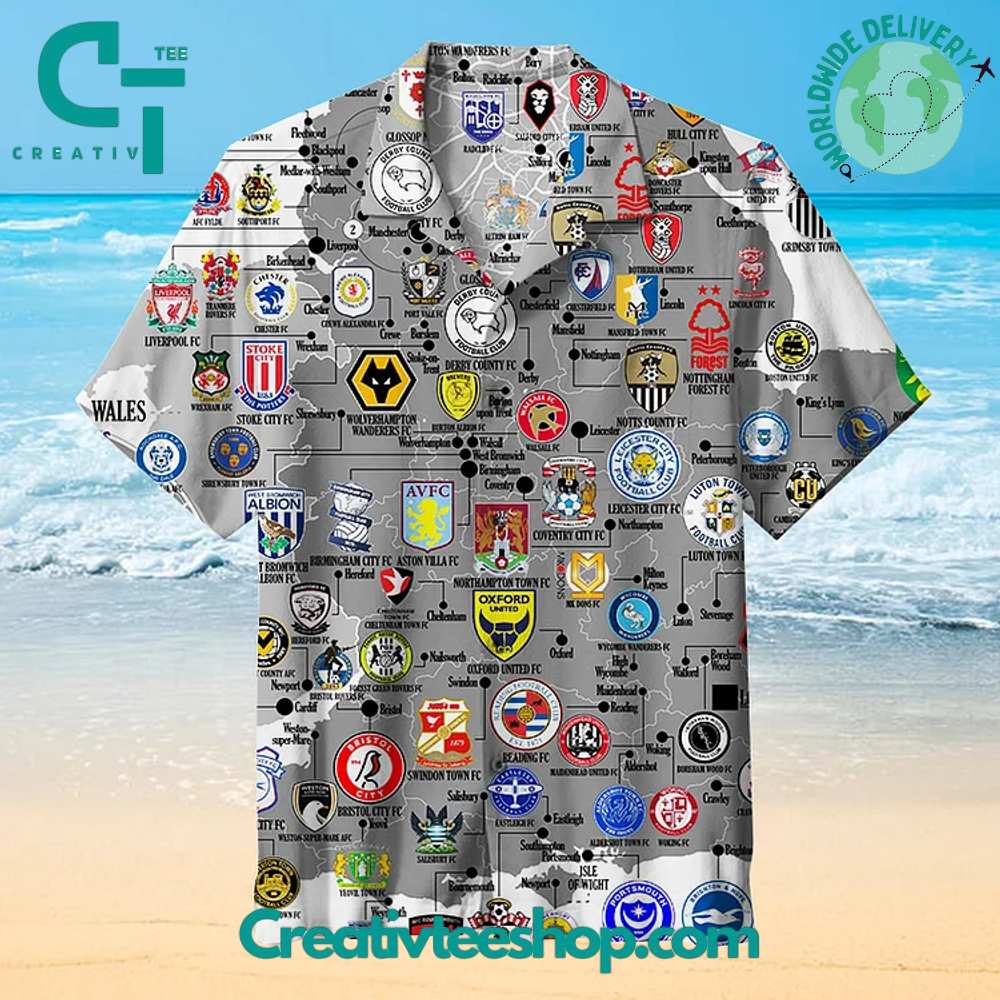 The Map Of English Football Hawaiian Shirt