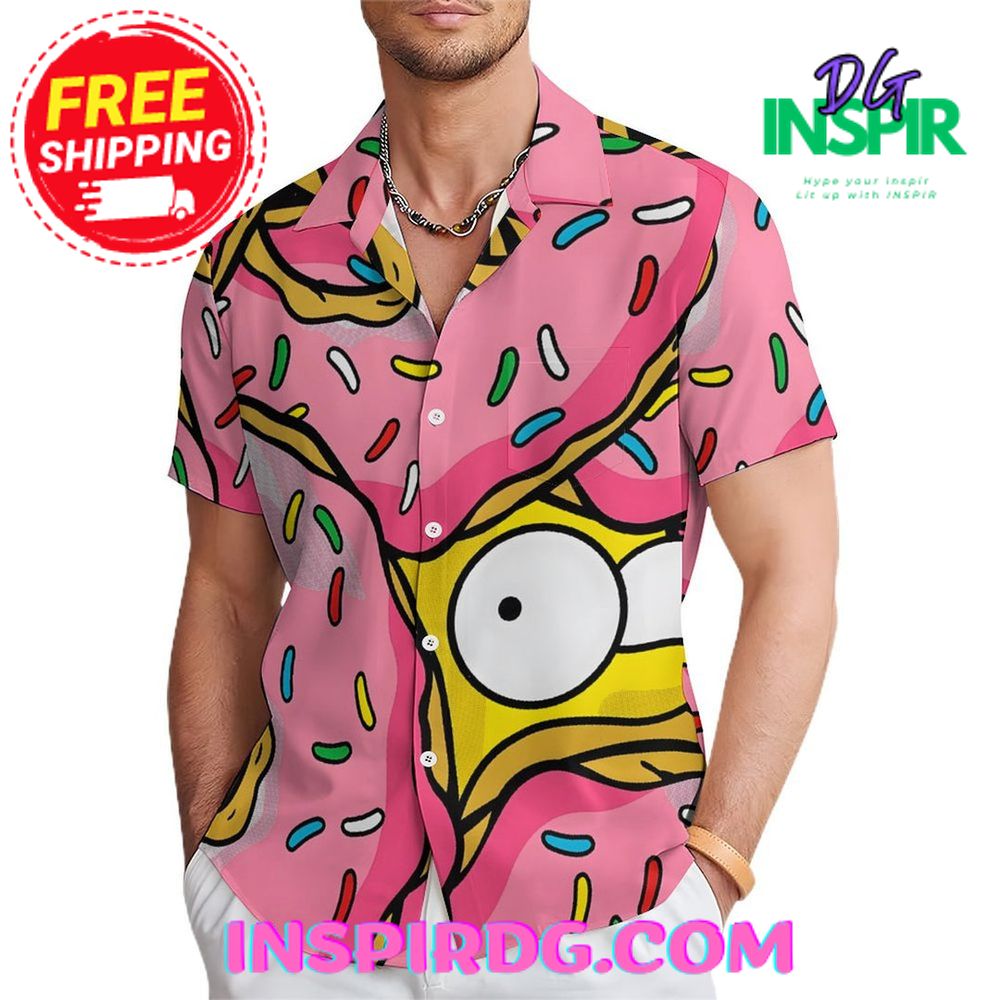 The Simsons Cartoon Pink Casual Hawaiin Shirt