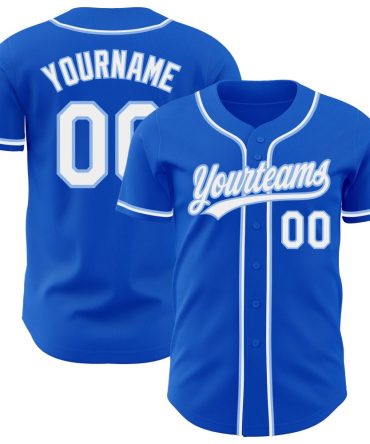 Custom Thunder Blue White-Light Blue Authentic Baseball Jersey