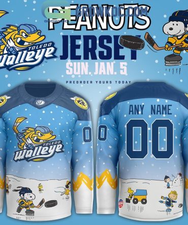 Toledo Walleye Snoopy Peanuts And Friends Personalized Hockey Jersey