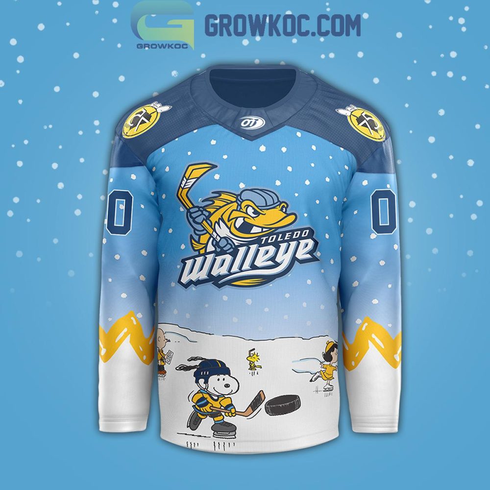 Toledo Walleye Snoopy Peanuts And Friends Personalized Hockey Jersey - Image 2