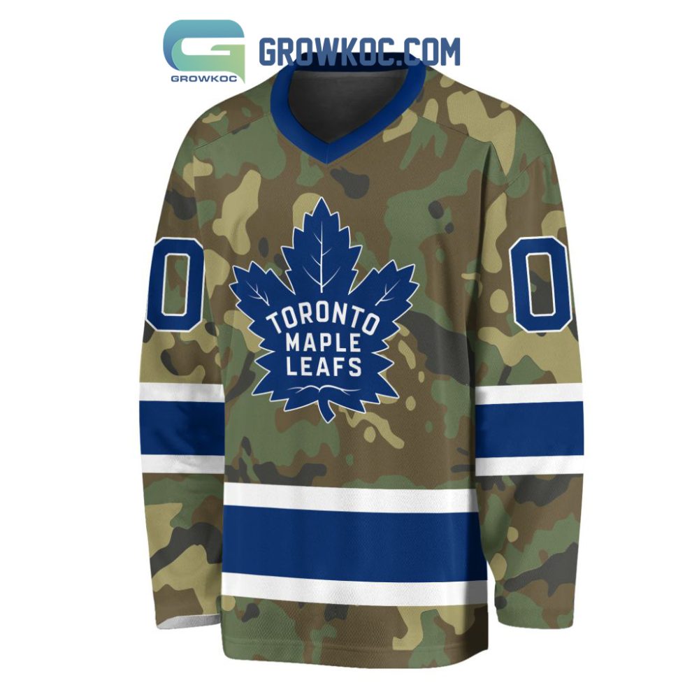 Toronto Maple Leafs Special Camo Veteran Design Personalized Hockey Jersey - Image 2
