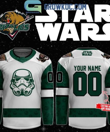Utah Grizzlies Star Wars Night Fan Memories 2024 Personalized Hockey Jersey