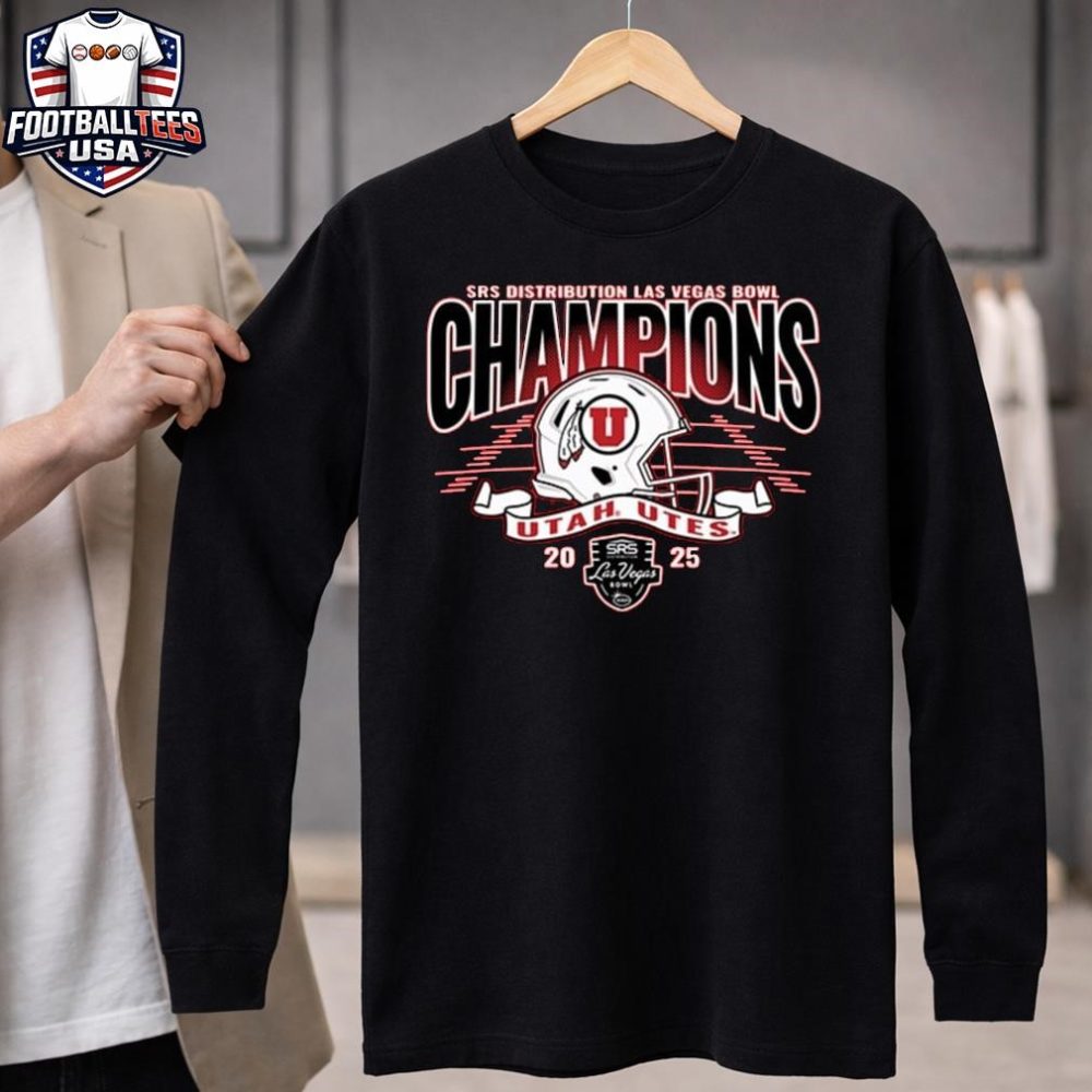 Utah Utes 2025 Las Vegas Bowl Football Champions Helmet Logo Unisex Shirt - Image 4