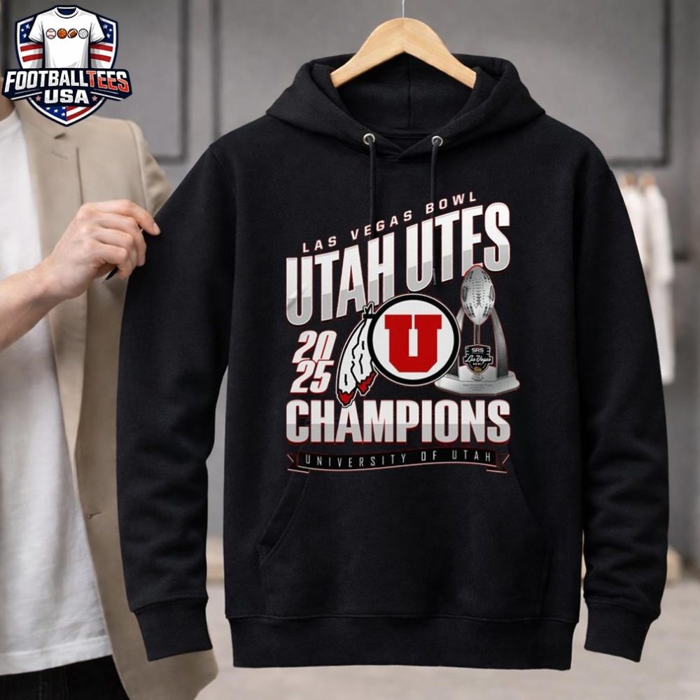Utah Utes Las Vegas Bowl Champions Trophy 2026 Unisex Shirt - Image 3