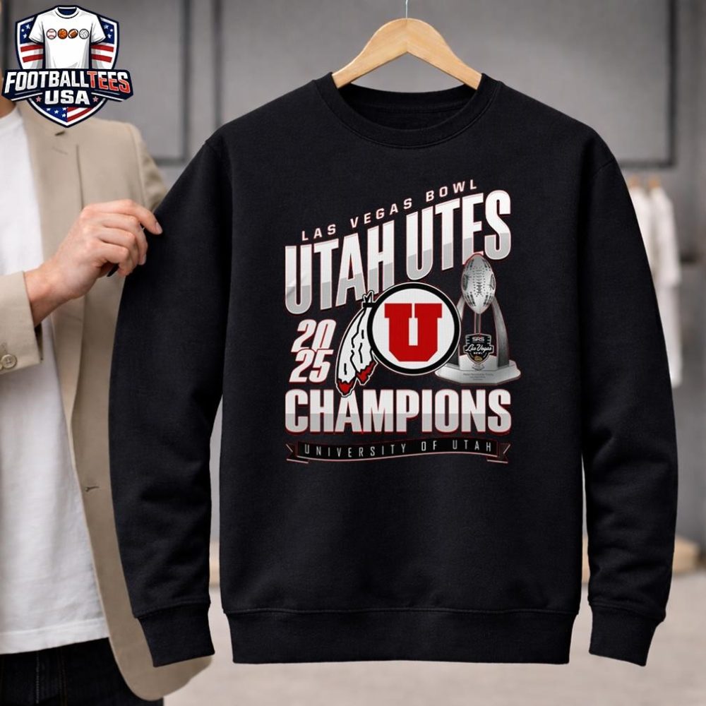 Utah Utes Las Vegas Bowl Champions Trophy 2026 Unisex Shirt - Image 2