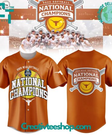 Texas Longhorns Softball National Champions 2025 "Hook 'Em Horn" Baseball Jersey