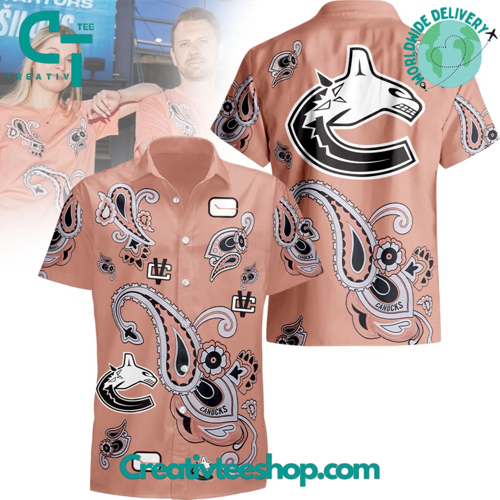 Vancouver Canucks Paisley Tee Hawaiian Shirt