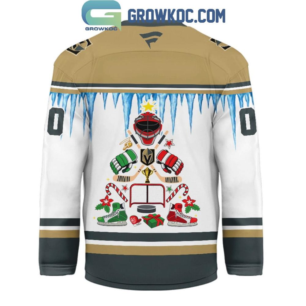 Vegas Golden Knights Christmas Tree Custom Hockey Jersey - Image 3