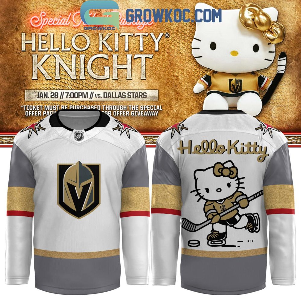 Vegas Golden Knights Hello Kitty Celebrating 50Th Anniversary Hockey Jersey
