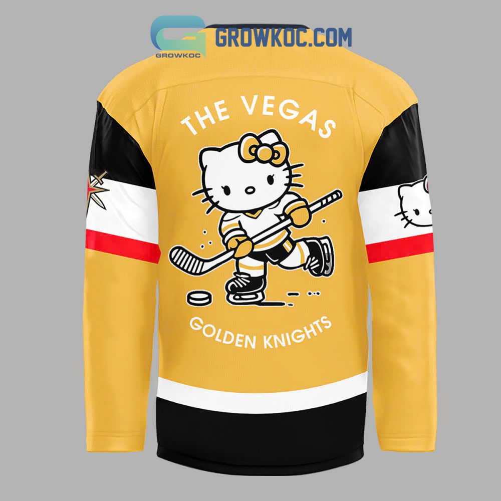 Vegas Golden Knights Hello Kitty Playing 2024 Hockey Jersey - Image 3