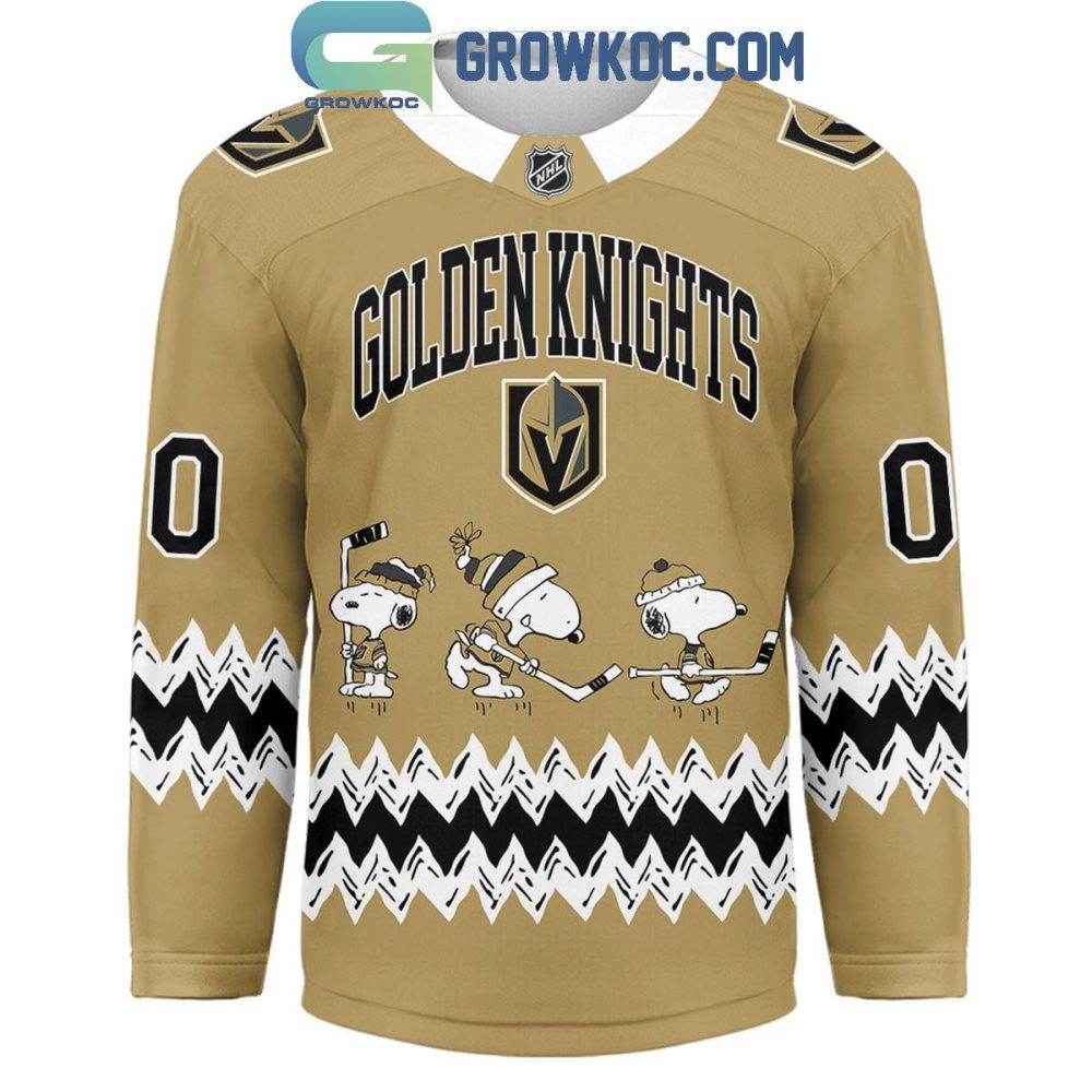 Vegas Golden Knights Snoopy Peanuts Vegas Born Hockey Jersey - Image 2